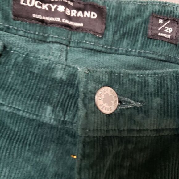 Lucky Brand Cords Ava Skinny Green Corduroy Pants - Picture 12 of 15